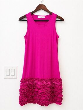 Stella McCartney Fuchsia Pink Ruffle Hem Tank Dress